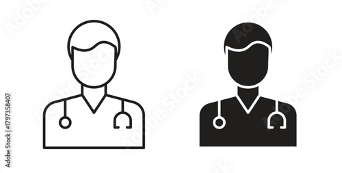 Doctor icon simple vectors in black, suitable for projects