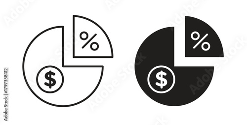 Dividend icon simple vectors in black, suitable for projects