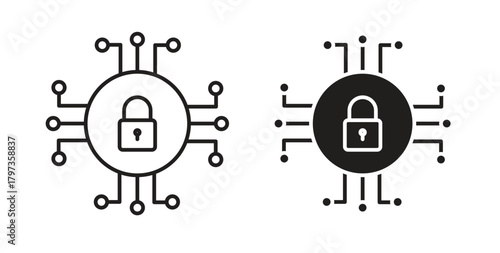 Encryption icon simple vectors in black, suitable for projects