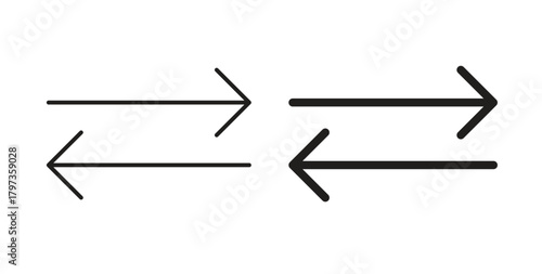 Exchange icon simple vectors in black, suitable for projects