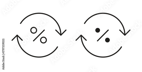 Exchange rate icon simple vectors in black, suitable for projects