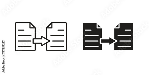 File transfer icon simple vectors in black, suitable for projects