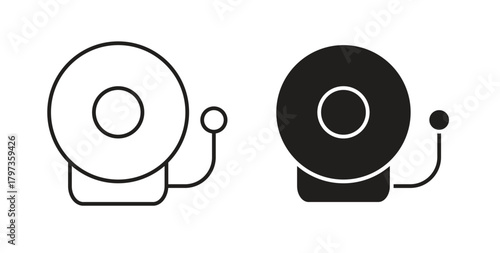 Fire alarm icon simple vectors in black, suitable for projects
