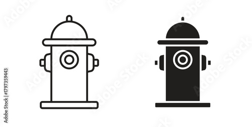 Fire hydrant icon simple vectors in black, suitable for projects