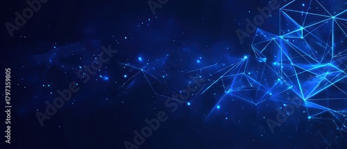 Blue digital network background with glowing connections, perfect for tech company banners, online ads, and product showcases.