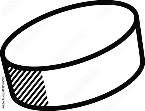 Isolated hockey puck vector illustration for sports equipment design eps silhouette