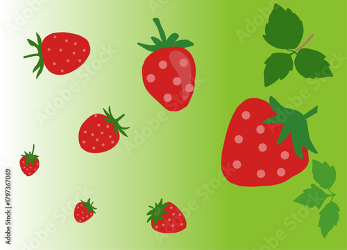 落ちていく苺のイラスト