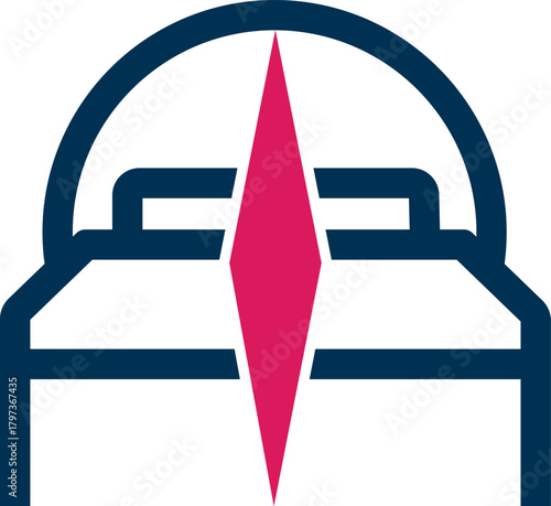 Compass Bed Travel Logo Design Hotel Direction Template Vector
