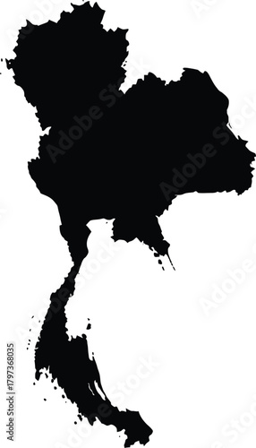 Thailand map vector silhouette country asia southeast asia travel guide eps