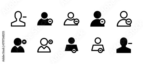 Remove User Icon Set Line and Solid style for Account Deletion