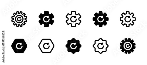 Settings and Update Icon Set Line and Solid style for System Configuration