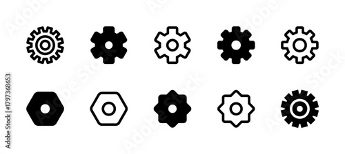 Settings Icon Set Line and Solid style for System Configuration
