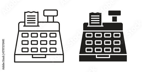 Cash register icon. filled flat sign for mobile concept and web design