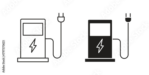 Charging station icon. filled flat sign for mobile concept and web design