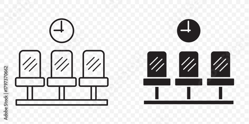 Waiting room vector line icon, linear concept, outline sign, symbol on white background color editable.