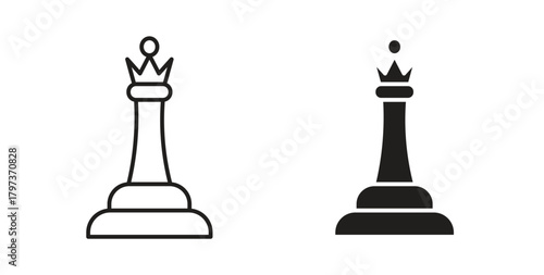 Chess queen icon. filled flat sign for mobile concept and web design