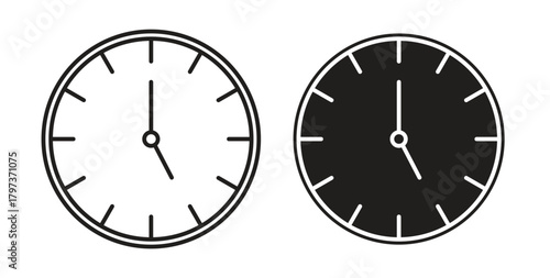 Clock-five icon. filled flat sign for mobile concept and web design