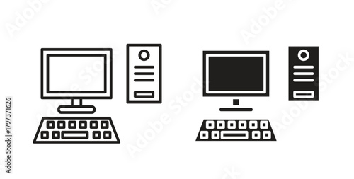 Computer icon. filled flat sign for mobile concept and web design