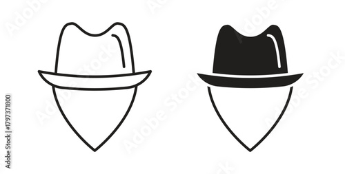 Cowboy icon. filled flat sign for mobile concept and web design