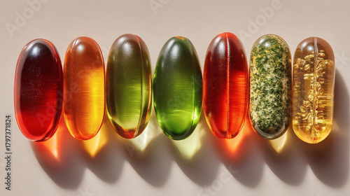 Detail angle macro of pill blister pack with one pill removed on a marble surface, golden ratio composition of pack and pill placement, soft side lighting with shallow depth of field. 