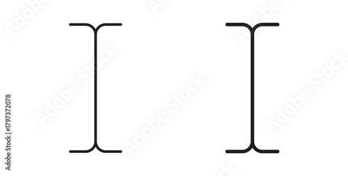 Cursor text icon. filled flat sign for mobile concept and web design