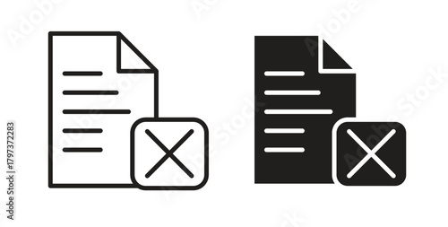 Delete Document icon. filled flat sign for mobile concept and web design