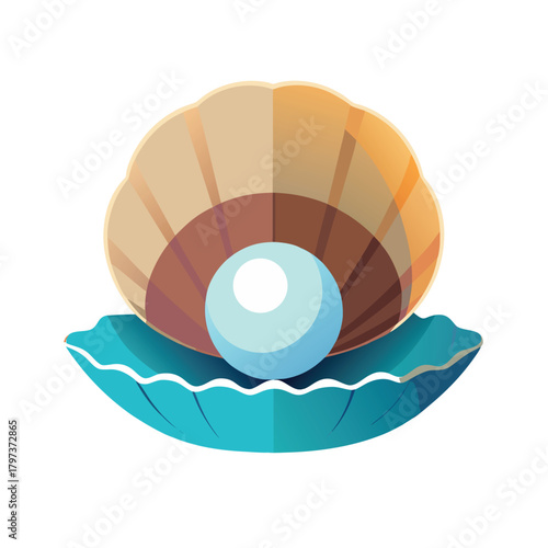 flat pearl in shell vector elegant clean design
