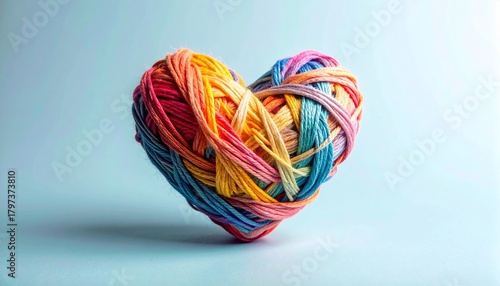Wallpaper Mural Colorful Yarn Heart Symbolizing Love Care and Affection for Valentines Day and Wellness Concepts. Torontodigital.ca