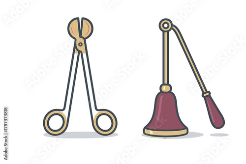 Golden wick trimmer scissors and candle snuffer set for home fragrance accessories