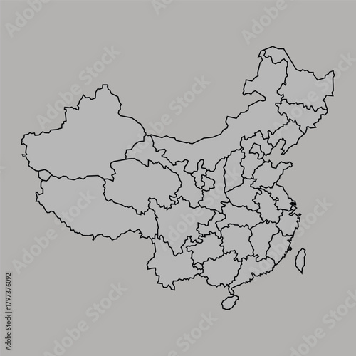 China map administrative divisions vector ill