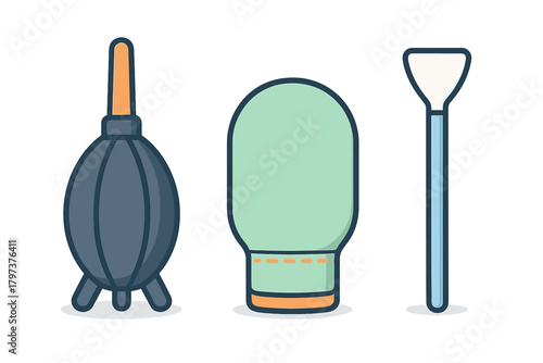 Professional photography cleaning kit with dust blower liquid spray and sensor swab