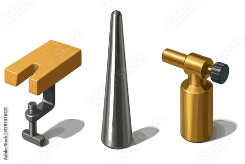 Jewelry making tools set with bench pin mandrel and torch