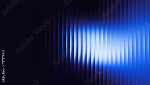 Abstract blue light streaks through frosted glass texture