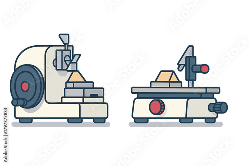Professional key cutting and duplication machinery used by locksmiths