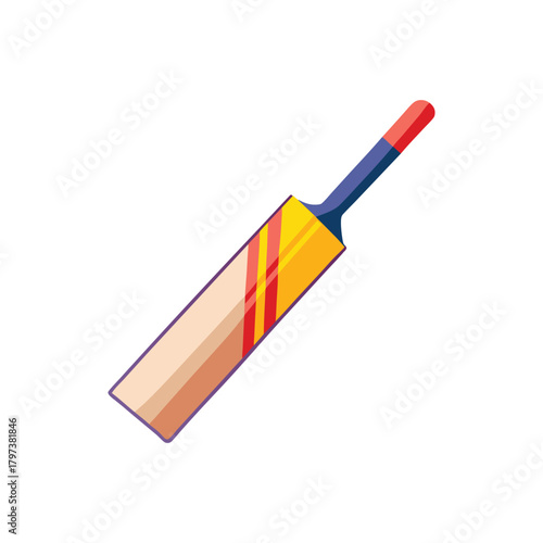 A clean and detailed cricket bat vector illustration isolated on a white background
