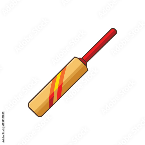 A clean and detailed cricket bat vector illustration isolated on a white background
