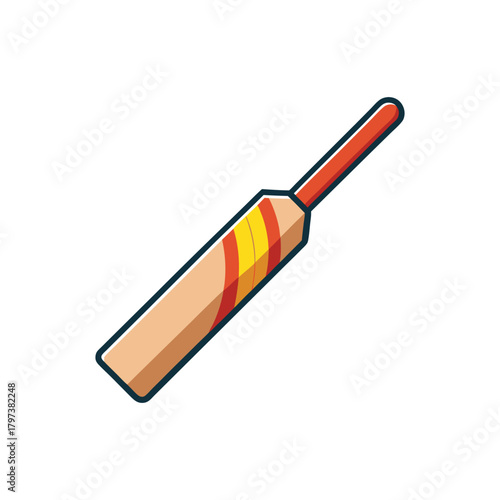 A clean and detailed cricket bat vector illustration isolated on a white background
