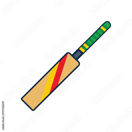 A clean and detailed cricket bat vector illustration isolated on a white background
