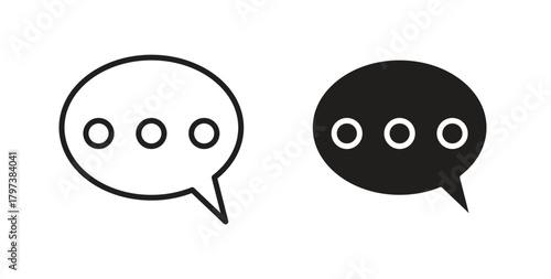 Comment icon glyph and line set thin line symbol concept.