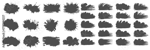 crayon drawn lines illustrator brush stroke set. splatter and dirty watercolor texture for social media. Ornament design. Straight line vector brush strokes. Black hand drawn stripes, smears.