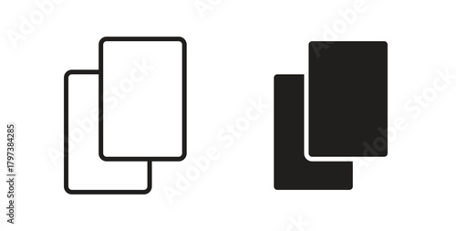 Copy icon glyph and line set thin line symbol concept.