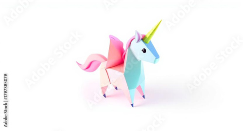 Cute pink and white cartoon horse illustration vector isolated on white for fun holiday art