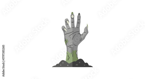 Robotic hand emerging from the ground symbolizing artificial intelligence and future technology.