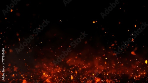 Abstract design with red sparks against dark background, suitable for motion themes, events, and powerful promotional materials.