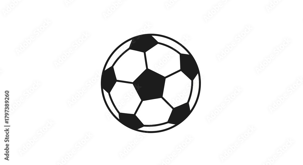 Obraz premium A blackandwhite soccer ball is depicted on a stark white background