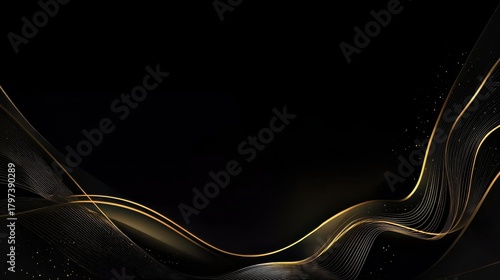 Luxury background featuring black grunge and golden lines, suitable for posters, social media, and dramatic content.