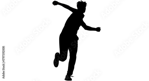 Silhouette of a person throwing a ball
