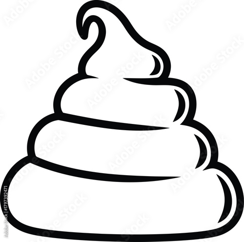 Poop emoji vector illustration clip art outline drawing isolated icon eps silhouette