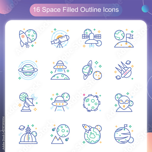 Space Filled Outline Style Set 1