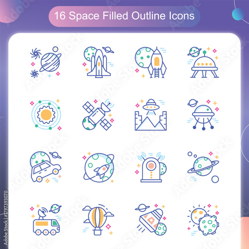 Space Filled Outline Style Set 3
